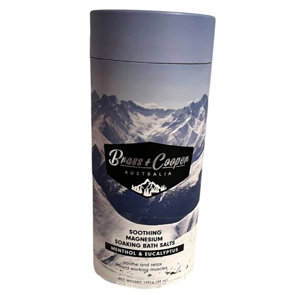 Brass & Cooper Australia Soothing Magnesium Soaking Bath Salts Menthol & Eucalyp - Picture 1 of 3